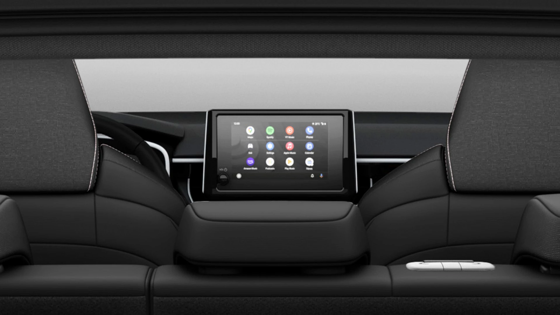 Interior view of Suzuki Swace showcasing central multimedia display and front seat tech features.