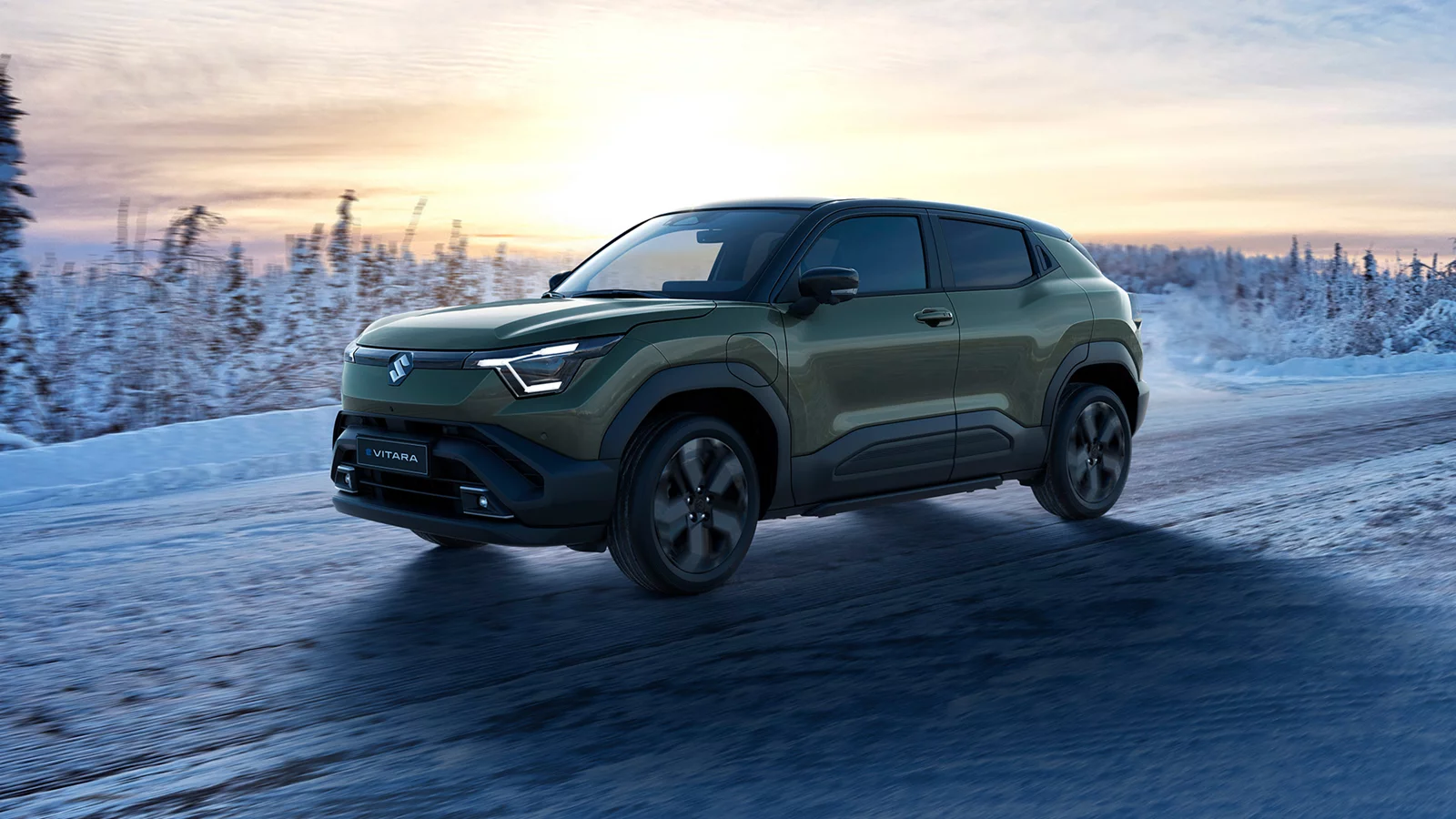 Suzuki e Vitara On Snow Road
