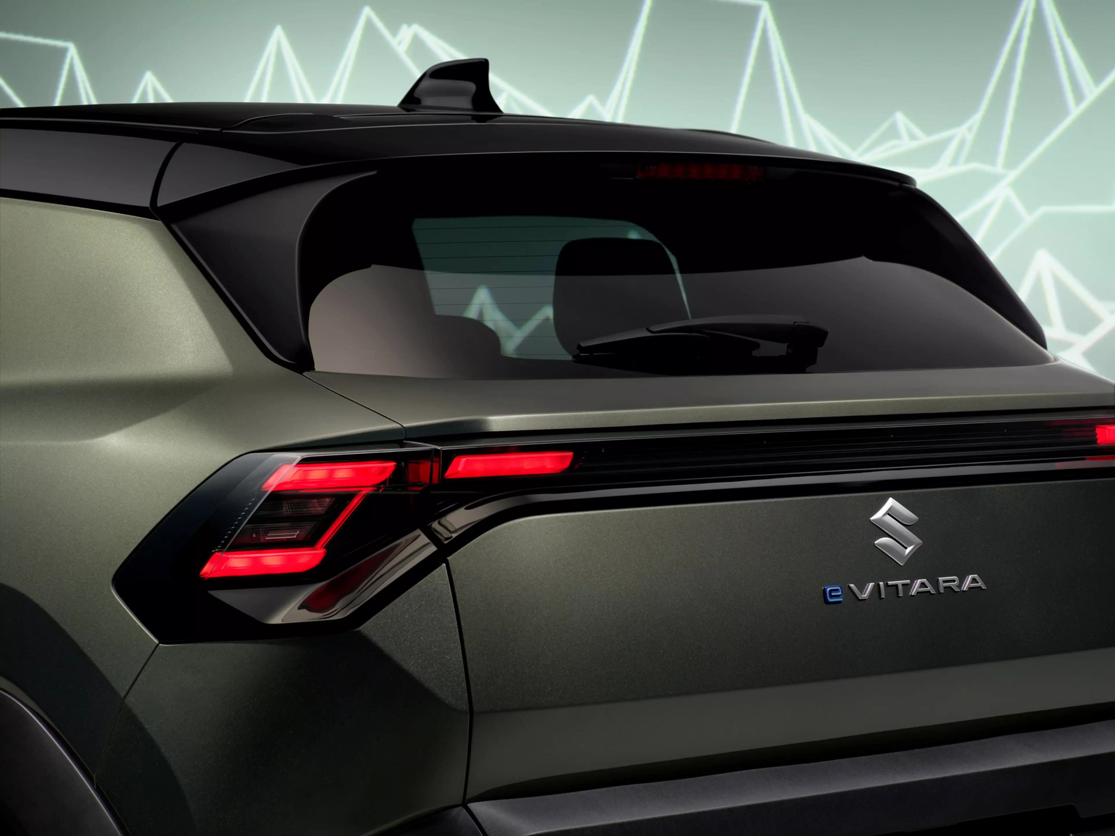 Suzuki e Vitara land breeze grey metallic dual tone rear view