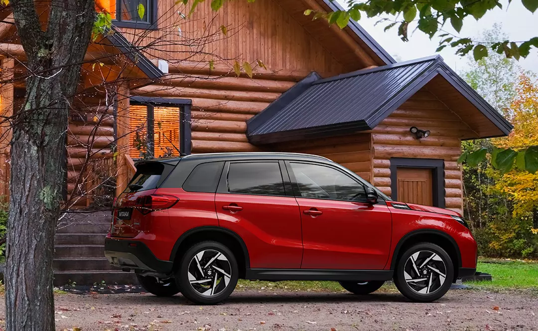 Suzuki Vitara parked at cabin