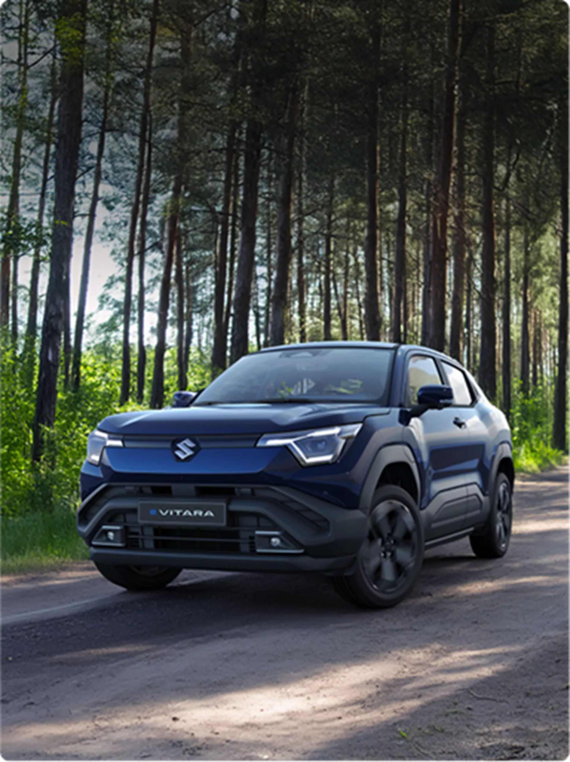 Suzuki eVitara electric SUV front view with bold styling.