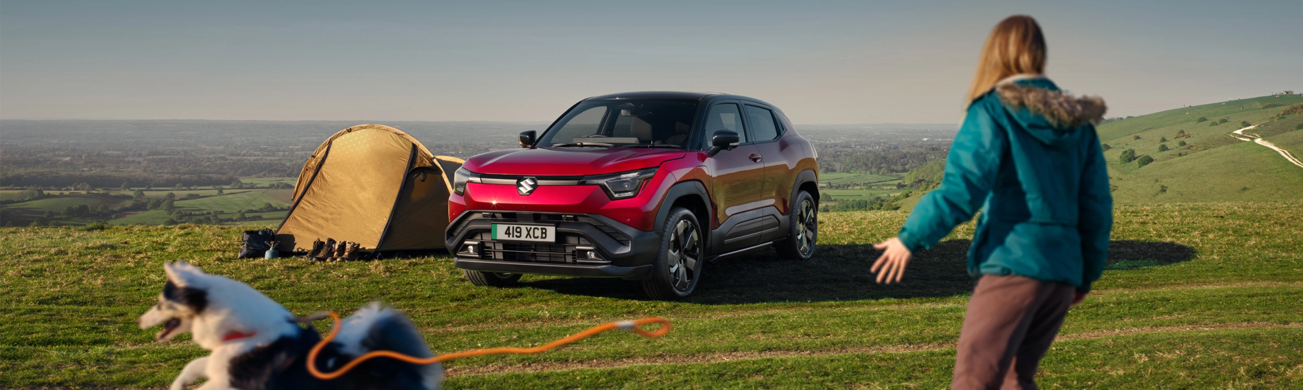 The new Suzuki e Vitara camping in the wild