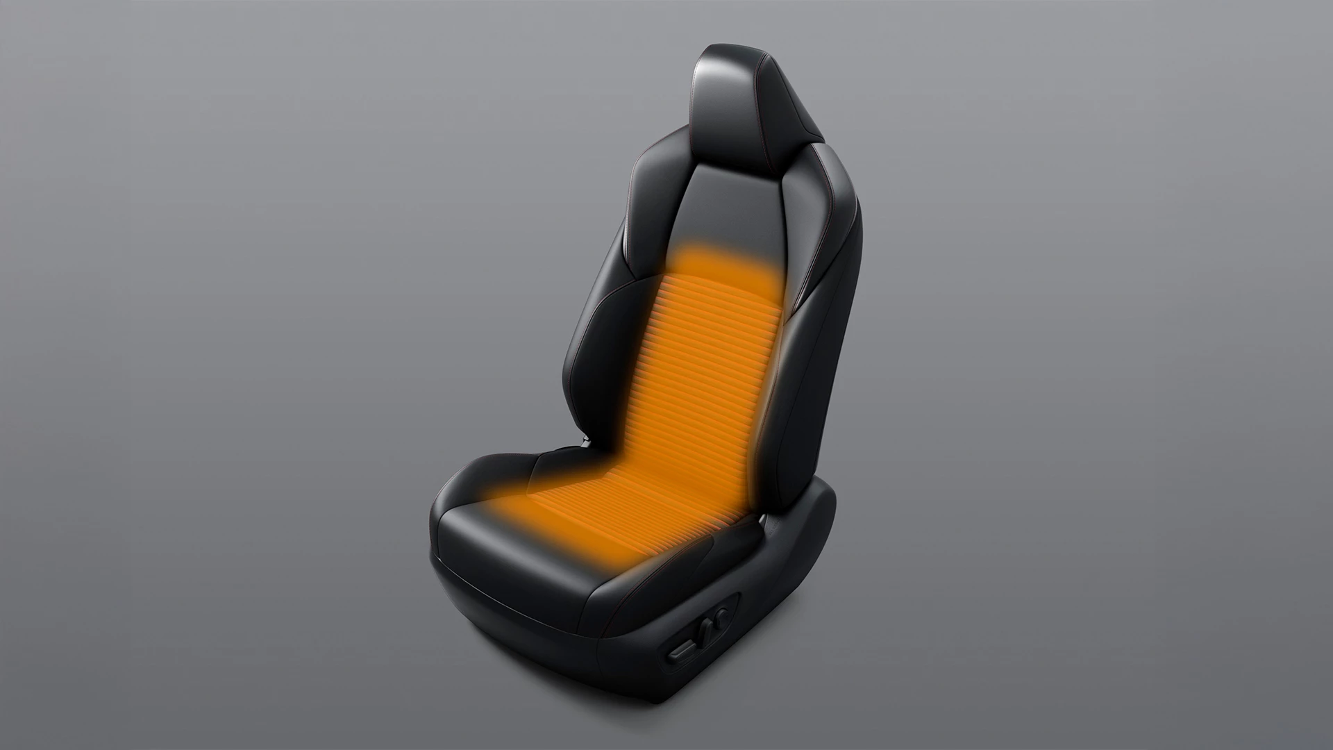 Suzuki Across car seat with highlighted heating zones, representing the heated steering wheel and seat functionality in the Suzuki Across.